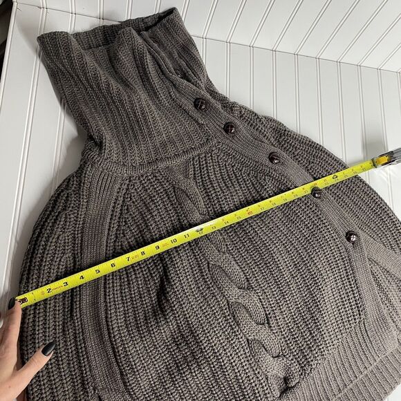 Repeat Women’s 100% Merino Wool Knitted Side Button Down Poncho Sweater Size L - Picture 11 of 14